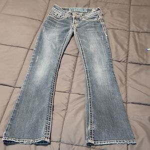 Hydraulic Flare Jeans in Classic Blue